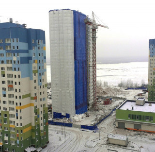Тент фасадный для лесов 120г/м2 белый - 3.3х50м